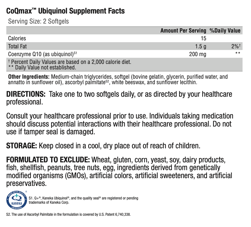 CoQmax™ Ubiquinol 60 Softgels