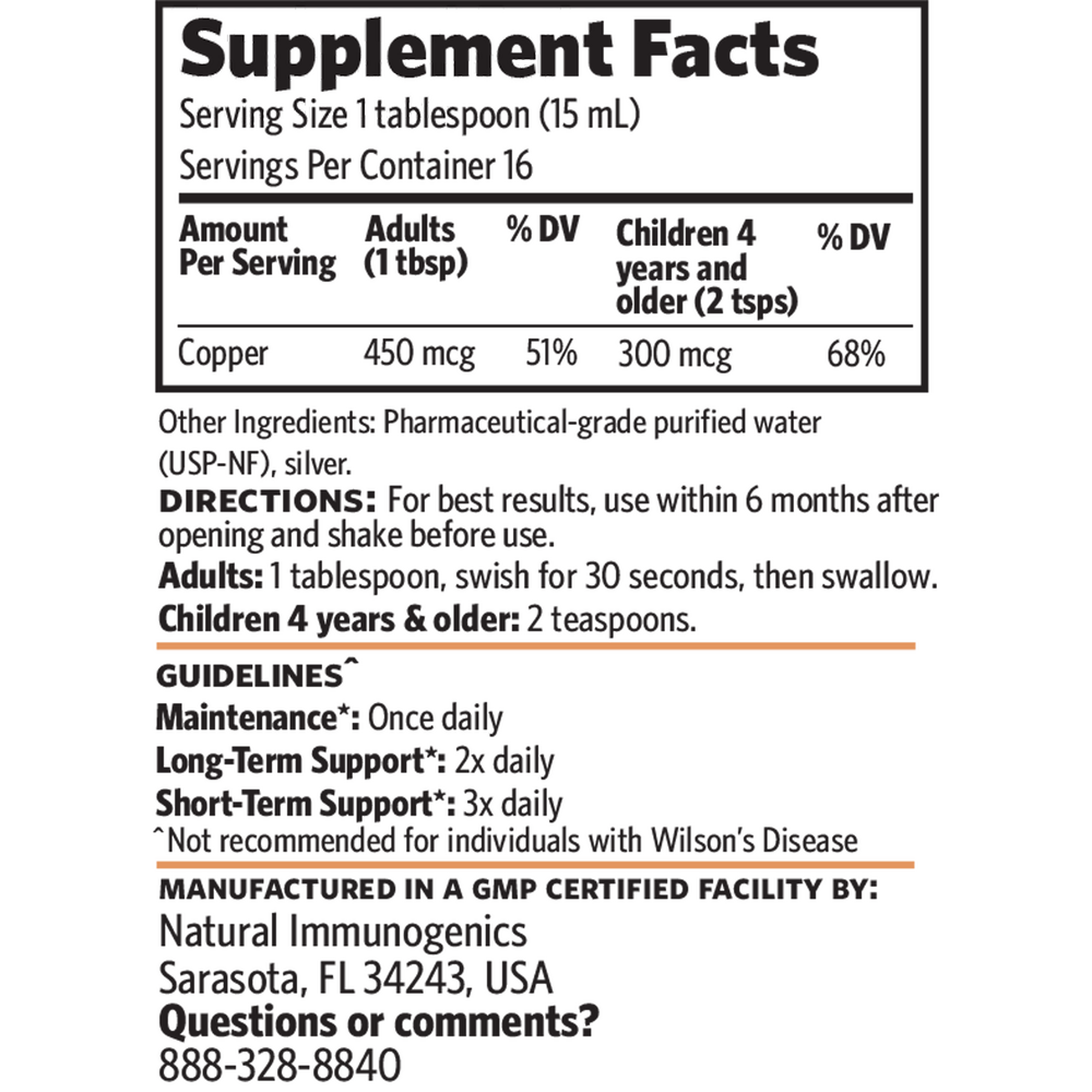 Sovereign Copper Pro-Strength Bio-Active Copper Hydrosol 8oz